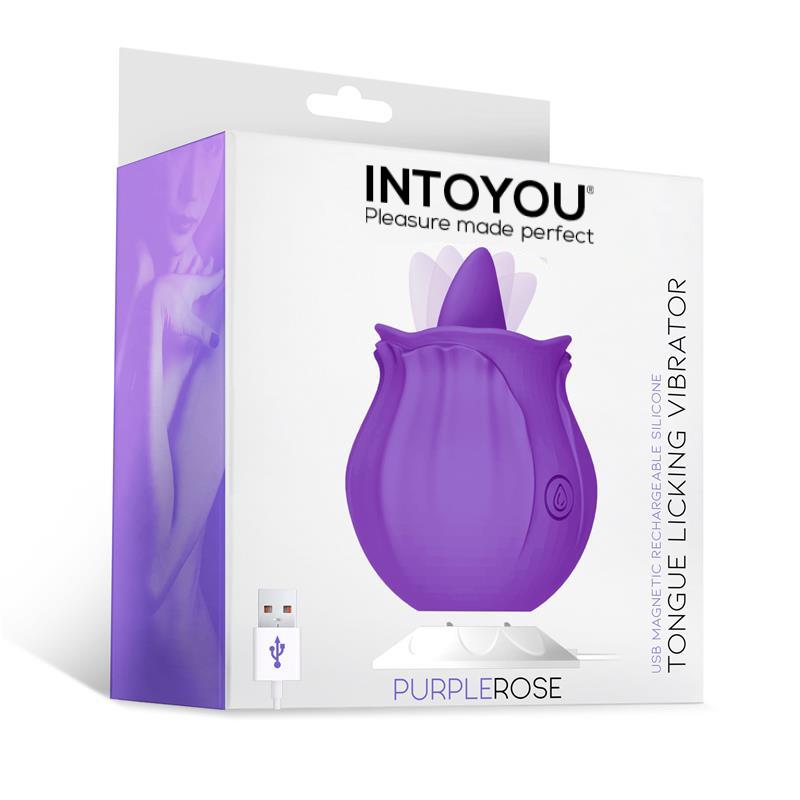 Purplerose Tongue Licking Vibrator USB Charge Dock Silicone