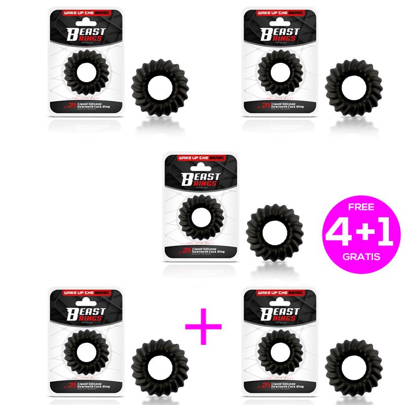 Pack 41 25 mm Sawtooth Cock Ring Liquid Siliconek