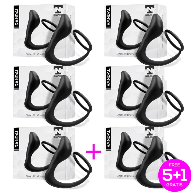 Pack 51 Randal BUTT PLUG WITH PENIS RING SILICONE BLACK