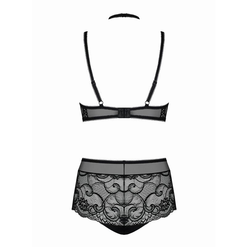 Elizenes 2 Piece Lace Bra Set With Halterneck