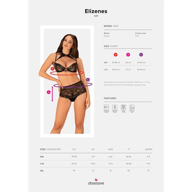 Elizenes 2 Piece Lace Bra Set With Halterneck