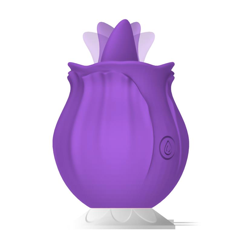 Purplerose Tongue Licking Vibrator USB Charge Dock Silicone