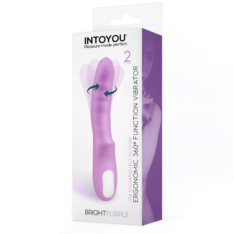 Brightpurple Vibe y Rotator Double Motor 360º USB Silicone