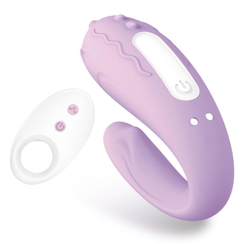 Brightmauve Couples Vibrator Two Motors Remote Control USB Silicone