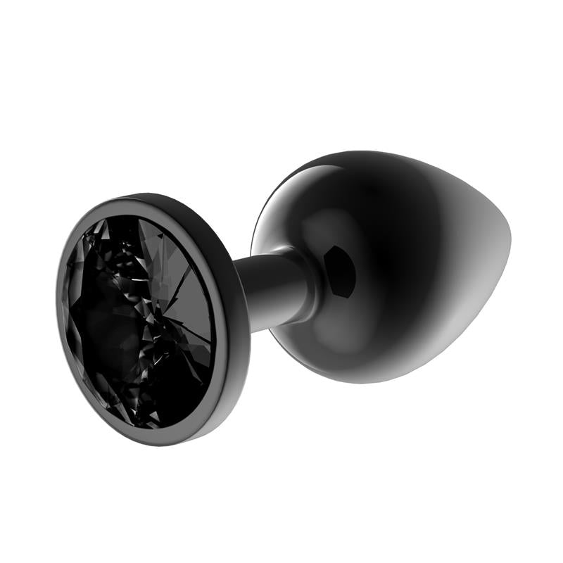 Blackgem Metalic Butt Plug with Black Jewel Size L