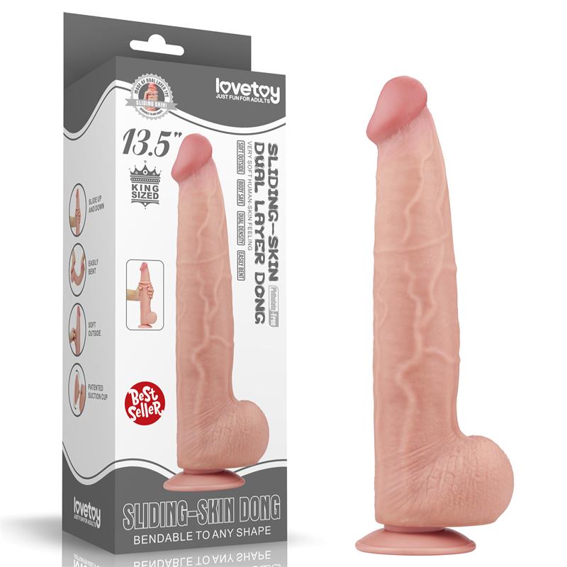 Dildo Dual Layer Sliding Skin 135