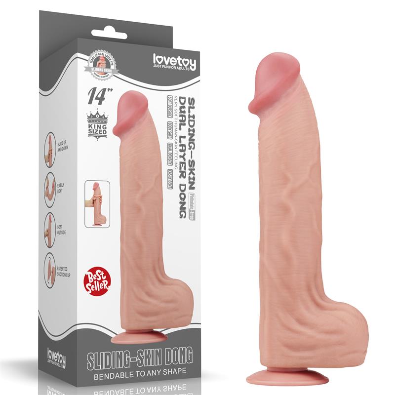 Dildo Dual Layer Sliding Skin 14