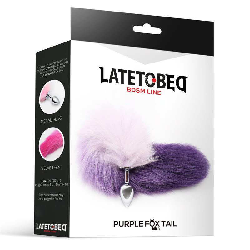 Anal Plug Purple and White Foxy Tail Size S