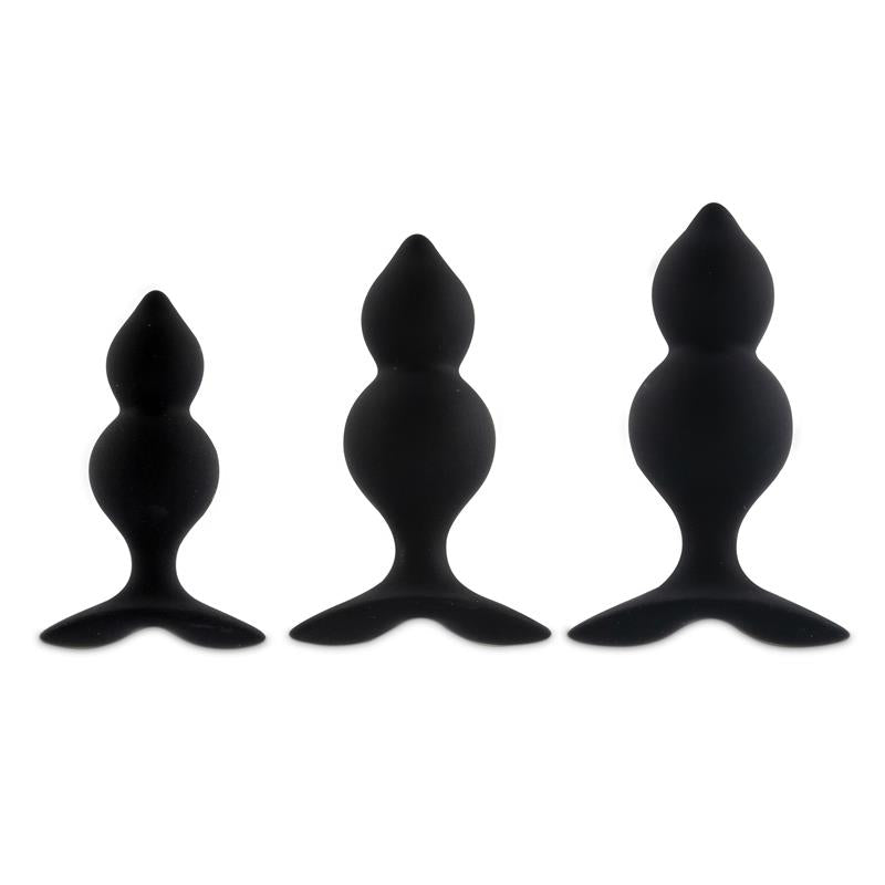 Bibi Twin Set of 3 Butt Plug Black