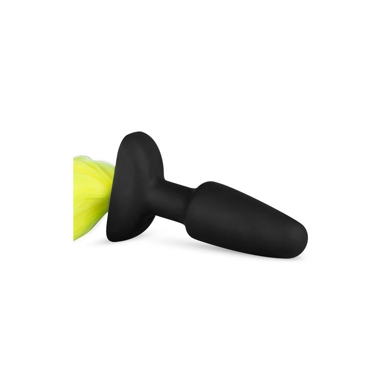 Silicone Butt Plug With Tail Yellow