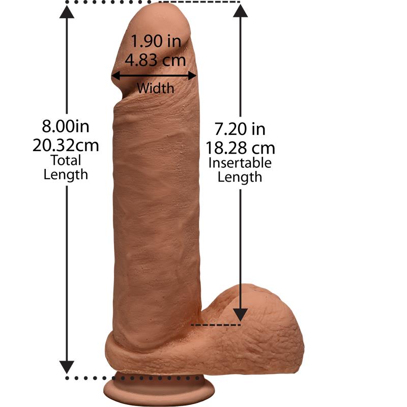 Dual Density dildo Perfect D with Testicles 8 Caramel