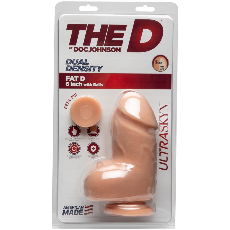 Dual Density Dildo Fat D with Testicles 6 Ultraskyn Vanilla