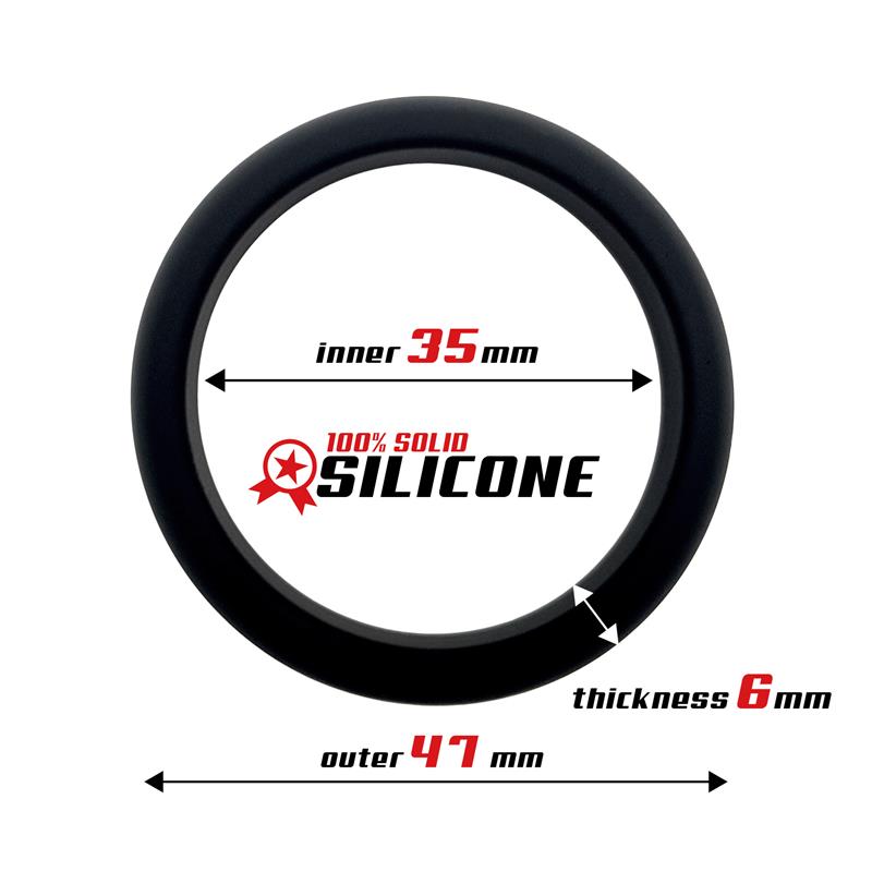 Cock Ring Solid Silicone 35 cm Black