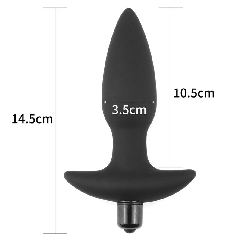 Butt Plug Fantasy Plug with Vibration Black