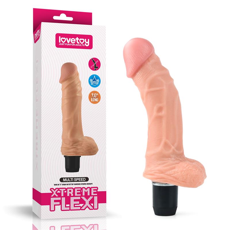 Dildo Flexi 9 with Vibration Flesh