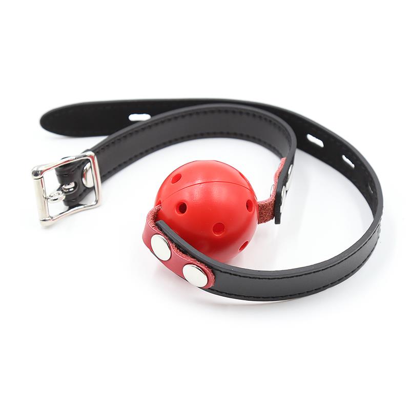 Ball Gag Breathable Black Red