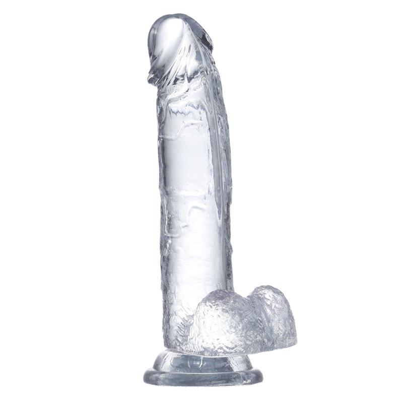 Realistic Dildo with Testicles Crystal Material 155 cm