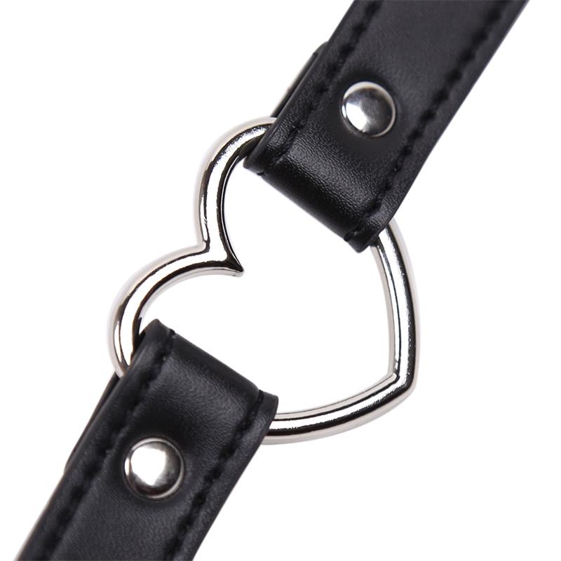 Collar with Heart Shaped Hoop Adjustable 415 cm Black