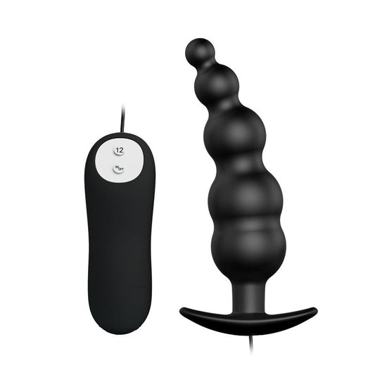 Anal Plug Bubbles Vibrator Black withRemote Control