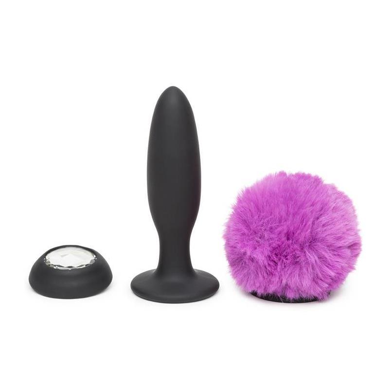 Butt Plug with Vibration and Remote Control Double Base Purple Medium