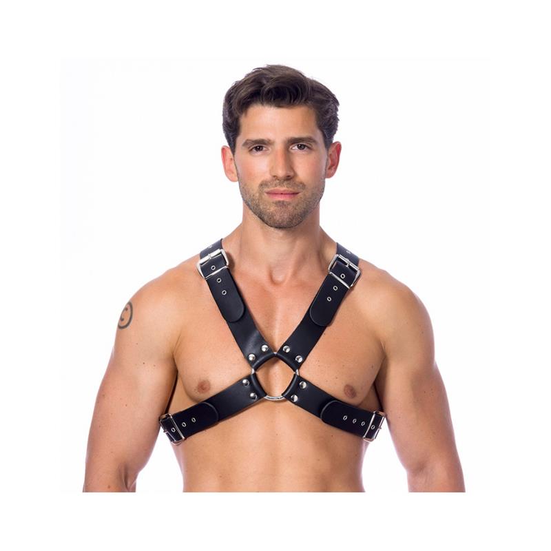 Adjustable Leather Harness with Buckles