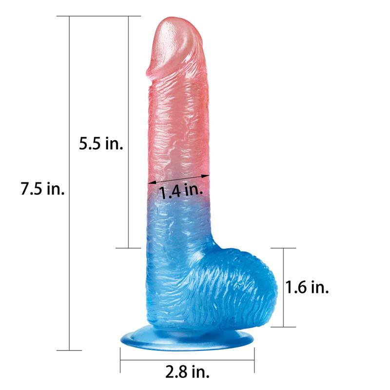 Dildo Dazzle Studs 75 Pink and Blue