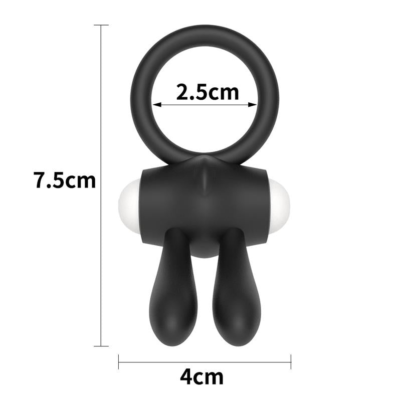 Vibrating Cockring Power Clit Black