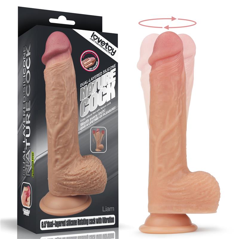 Dildo Nature Cock with Vibration and Rotation Liam Flesh