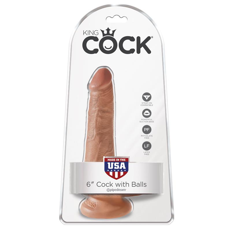 King Cock Cock with Balls 6 Tan
