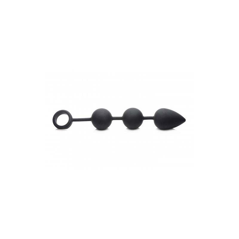 Large Silicone Weighted Anal Chain Black