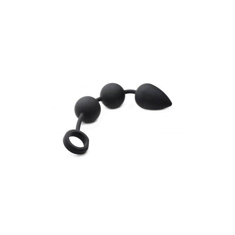 Large Silicone Weighted Anal Chain Black