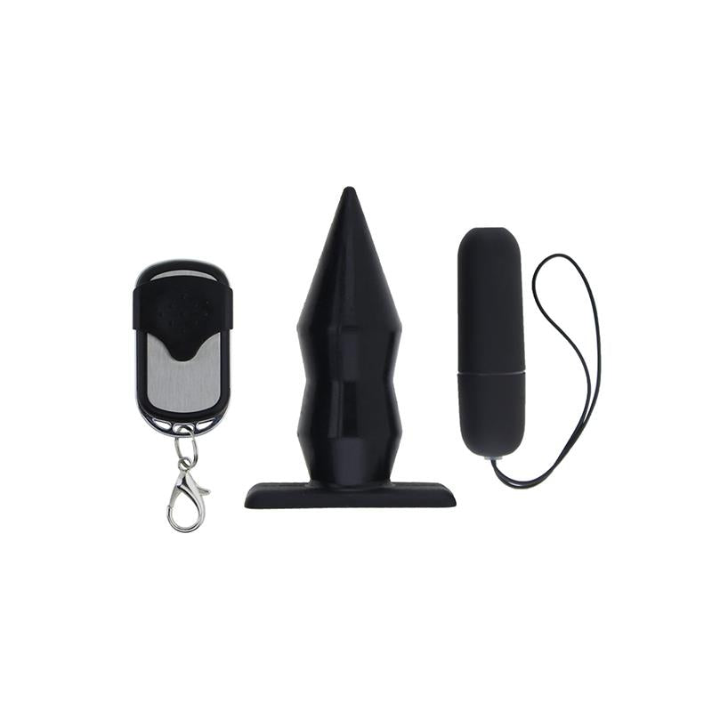 Vibrating Butt Plug with Remote Control Silicone Black