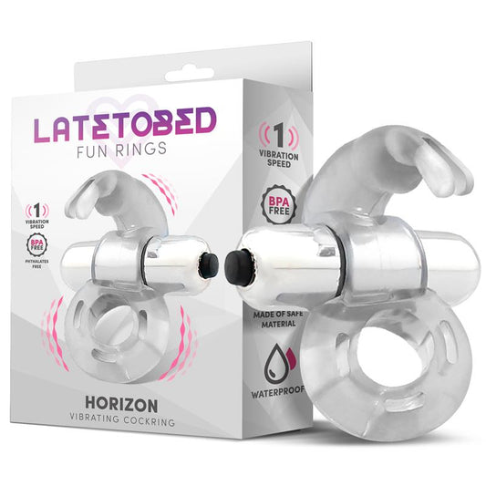 Horizon Vibrating Penis Ring with Rabbit Clear