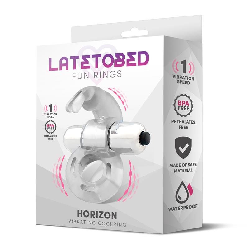 Horizon Vibrating Penis Ring with Rabbit Clear