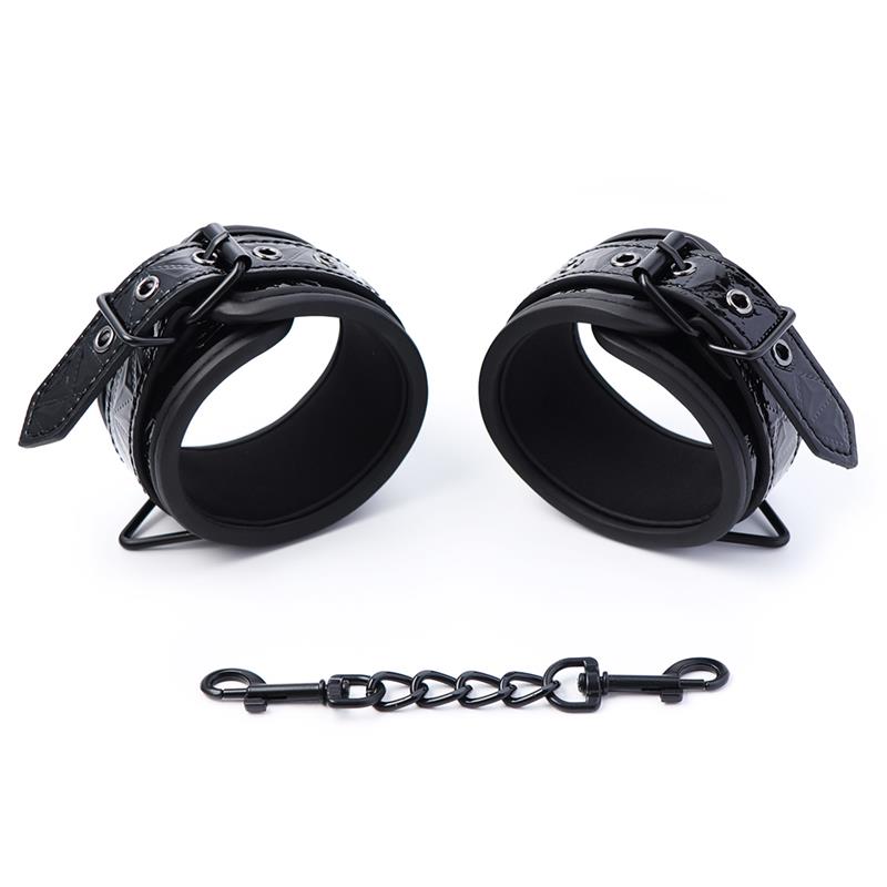 Adjustable Handcuffs Sapphire Vegan Leather