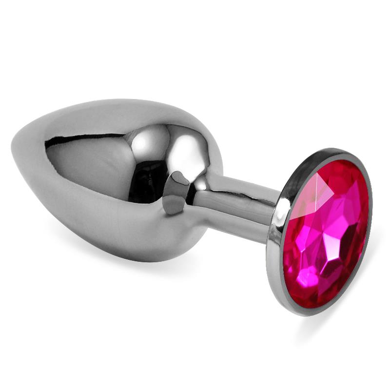 Spiral Butt Plug Rosebud with Fuchsia Jewel