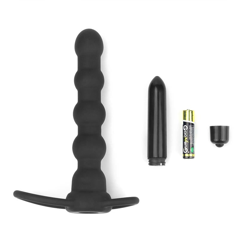 Butt Plug Double Prober with Vibration Black