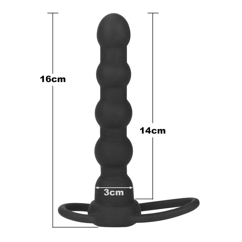 Butt Plug Double Prober with Vibration Black