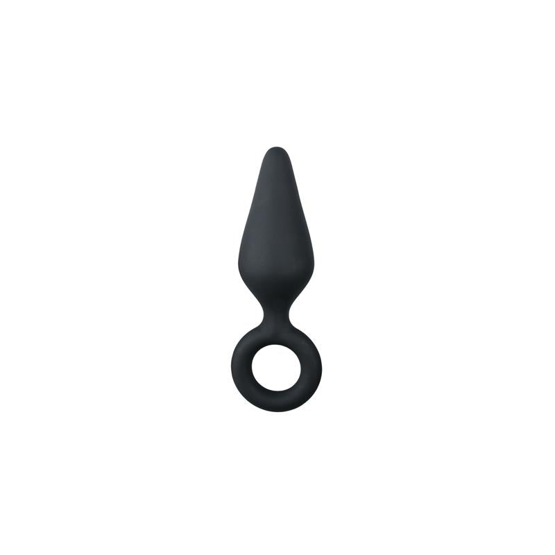 Black Buttplugs With Pull Ring Small