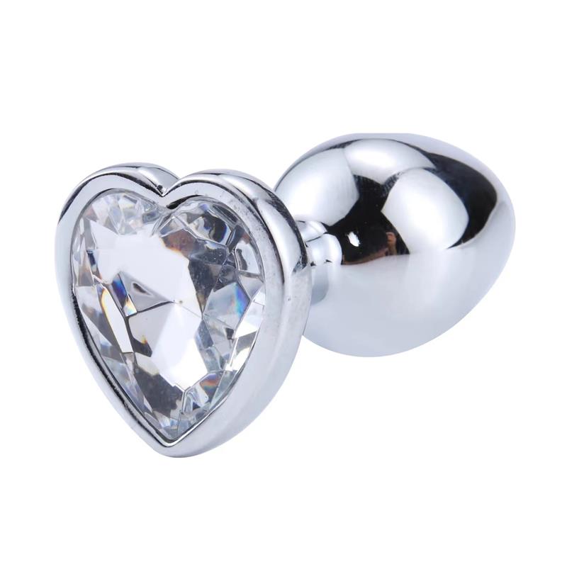 Heart Shaped Butt Plug White Size M