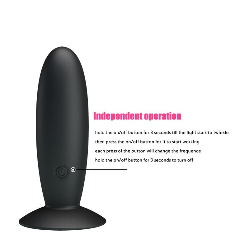 Pretty Love Vibrating Butt Plug Anal Black