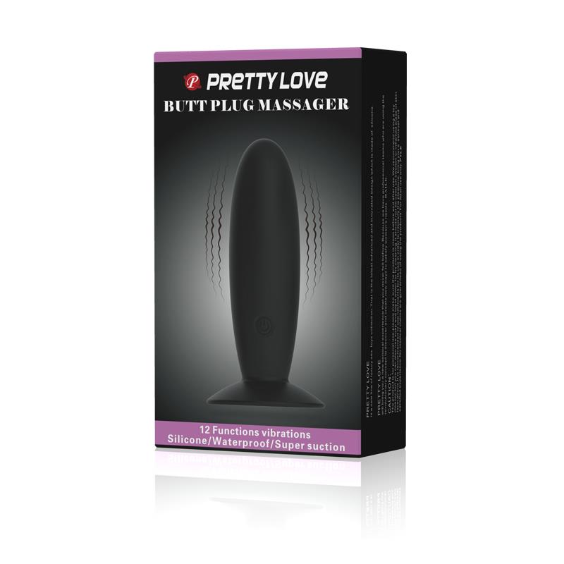 Pretty Love Vibrating Butt Plug Anal Black