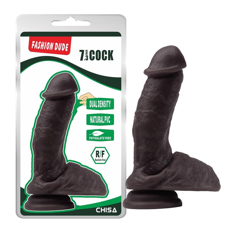 Dildo Dual Density Fashion Dude 185 x 43 cm Brown