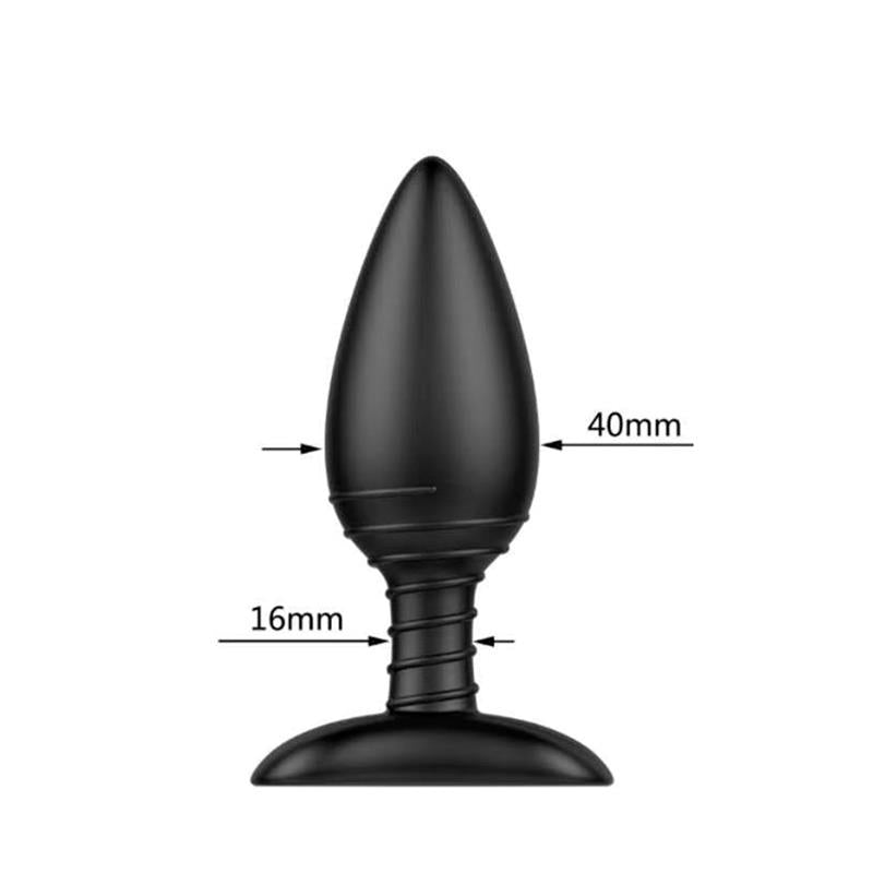 Asher Butt Plug with Remote Control Magnetic USB Black