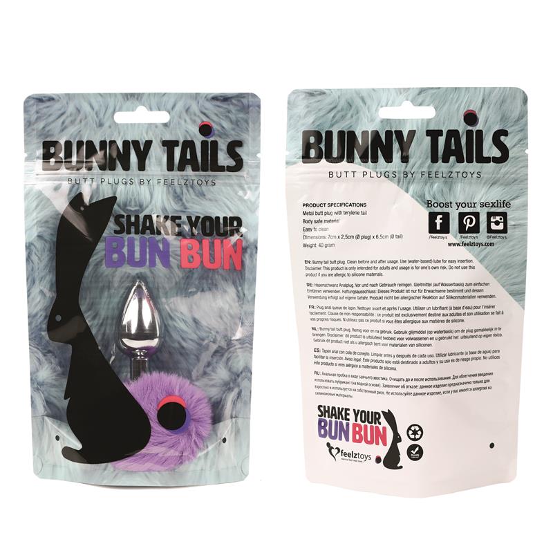 Bunny Tail Butt Plug with Tail Purple