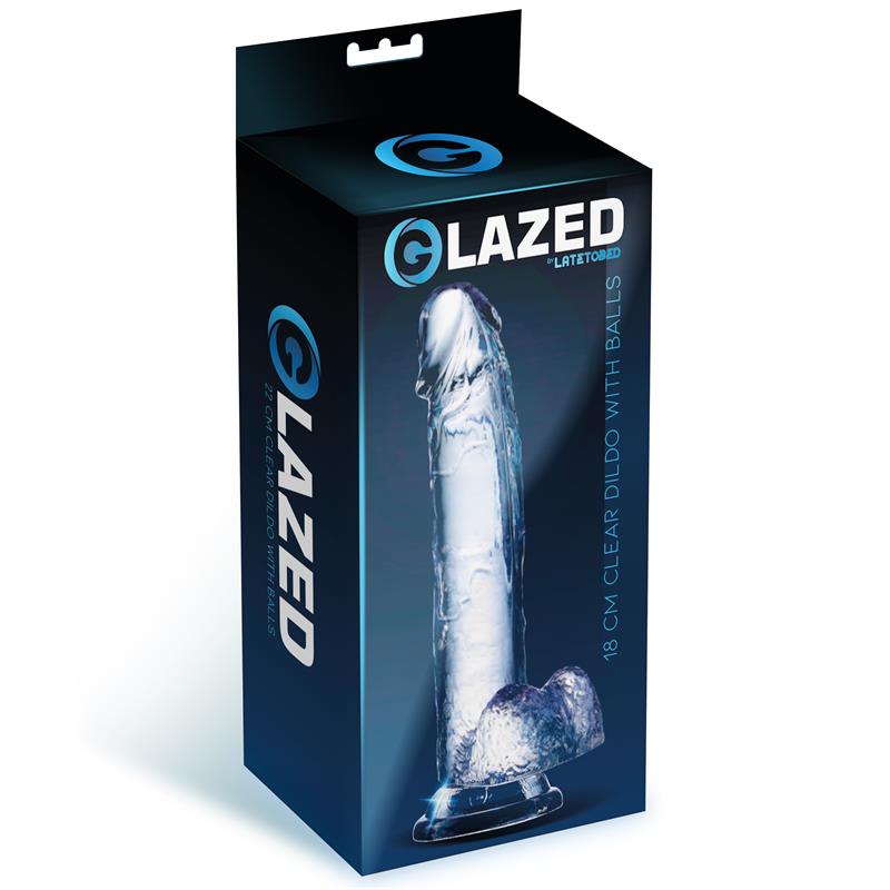 Realistic Dildo with Testicles Crystal Material 18 cm