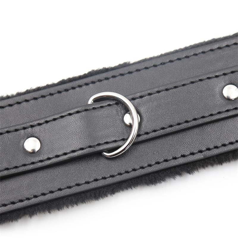 Collar With Metal Leash Black